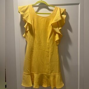 BCBGeneration Yellow Mini Ruffle Dress Size 0 NWT